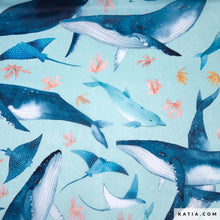 Carica l'immagine nel visualizzatore di Gallery, Tessuto Cover Fabric Whales & Sea- Katia fabrics