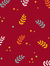Carica l'immagine nel visualizzatore di Gallery, Tessuto Ecopelle Tessy Rosso con foglie